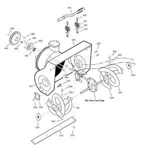 Auger Housing Diagram and Parts List for 1695373-6271200X43 2007 Briggs and Stratton Snow Blower